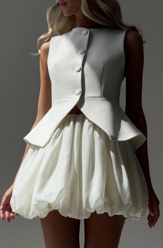 Mixed Brands - Ballon Skirt Short 2597 - White