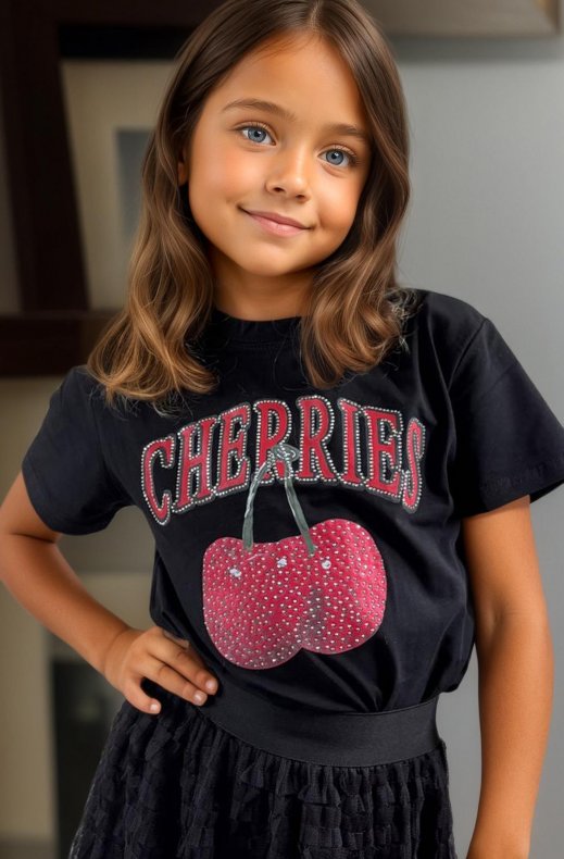 Mixed Brands - Cherry Tshirt 8222 - Black