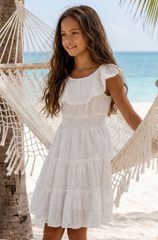 Mixed Brands - Girls Dress 1436 - White