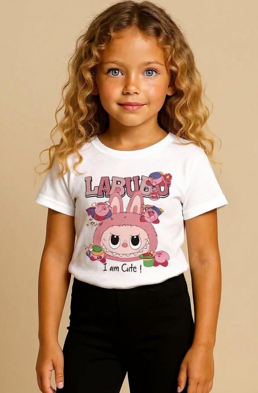 Mixed Brands Kids - Cute Labubu Tshirt - White