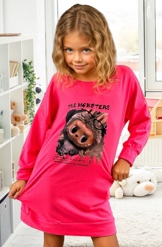 Mixed Brands - Labubu Tshirt Dress 20f169 - Fuchsia