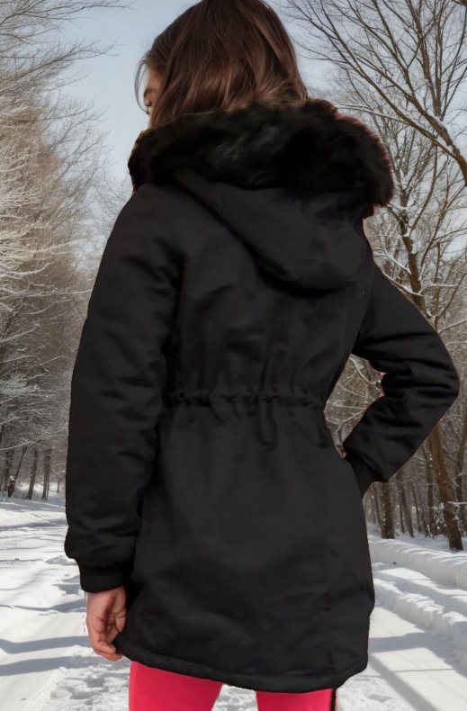 Mixed Brands Kids - Faux Fur Parka - Black