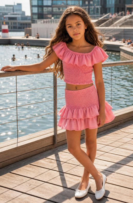 Mixed Brands - Top and Skirt Set 25F063 - Rose