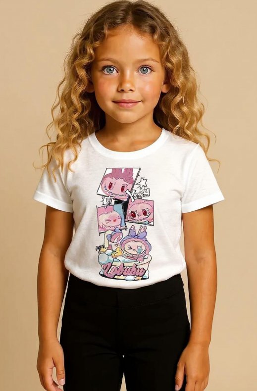 Mixed Brands Kids - Bain Labubu Tshirt - White
