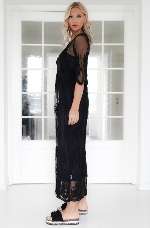 Mixed Brands - Lace Maxi dress RM211 - Black