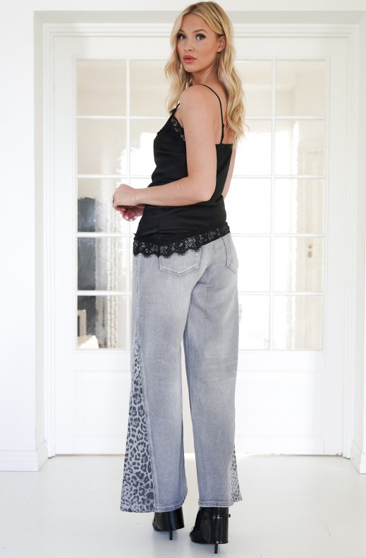 Mixed Brands - Lace tank top Asymmetrical 11220 - Black