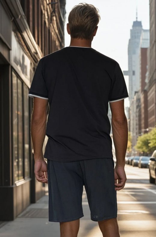 Mixed Brands - Tshirt Man contrast DB792 - Black