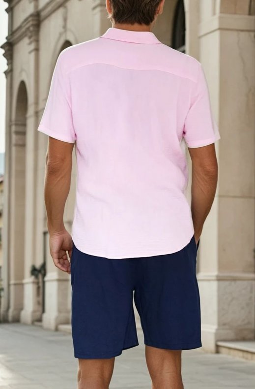 Mixed Brands - Short sleeve Cotton Shirt 219818 - Pink
