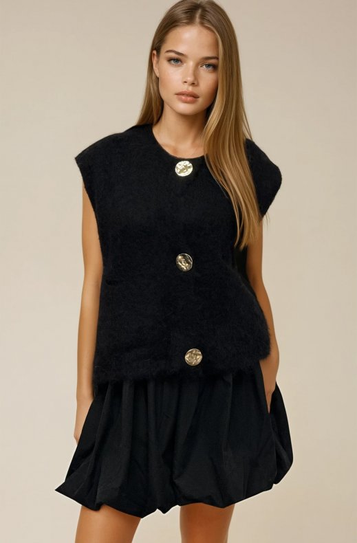 Mixed Brands - Mohair Sweater three buttons 28012 - Black