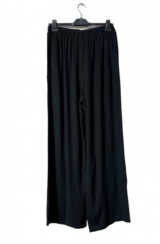 Mixed Brands - Cotton Linen Wide plus size trousers AC495 - Black
