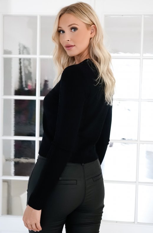 Mixed Brands - Coated Slim pants with buttons 2605 - black