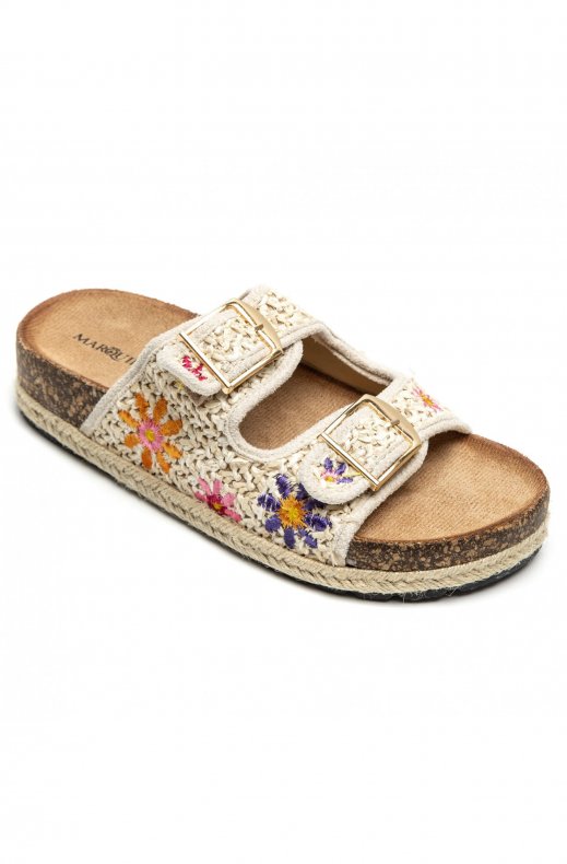Mixed Brands - Sandals Crochet Flower 1149 - Beige