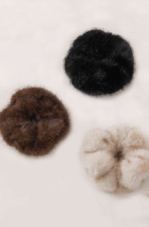 Mixed Brands - Fake fur Scrunchie M06 - Brown