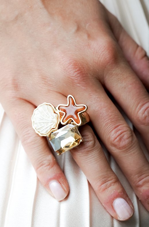 Mixed Brands - Ring Seashell Star 512 - Champagne