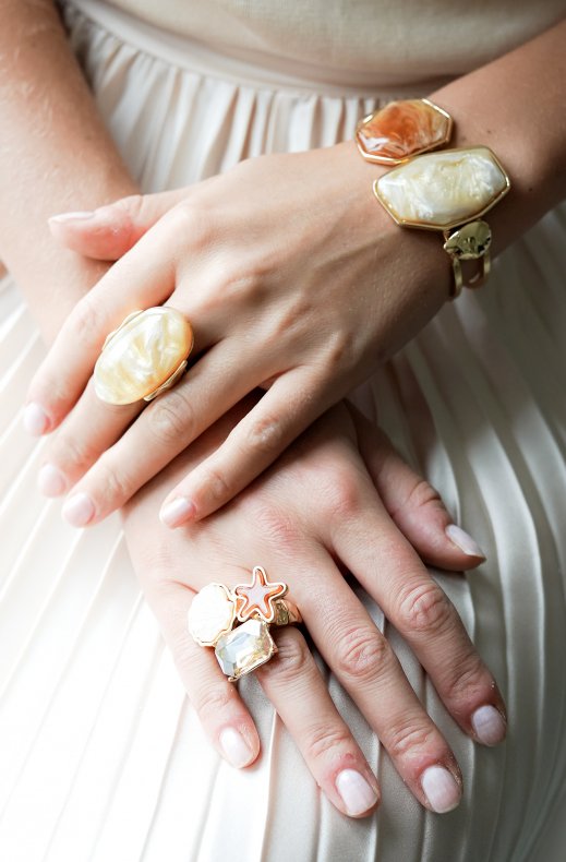 Mixed Brands - Ring Seashell Star 512 - Champagne