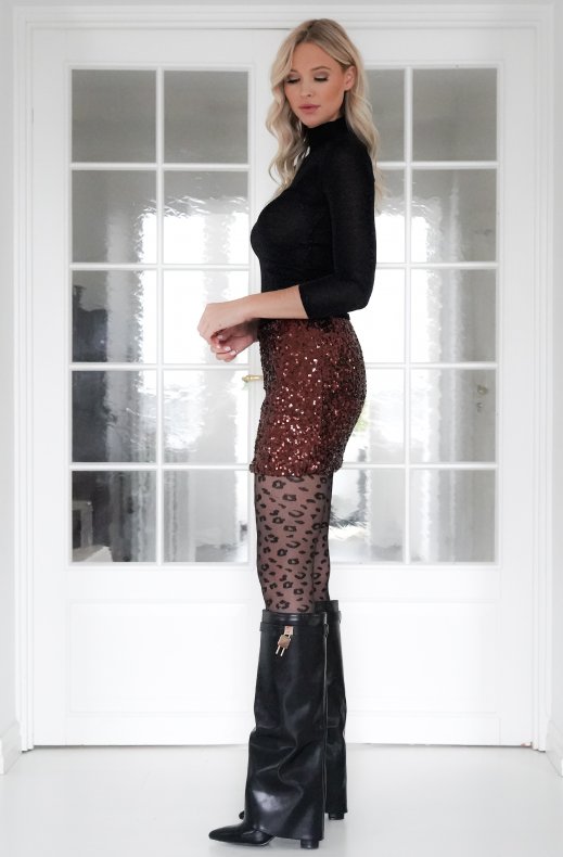 Mixed Brands - Sequin skirt 1326 - Chocolate