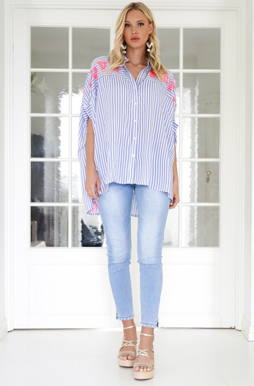 Mixed Brands - Silpa Top Words - Blue