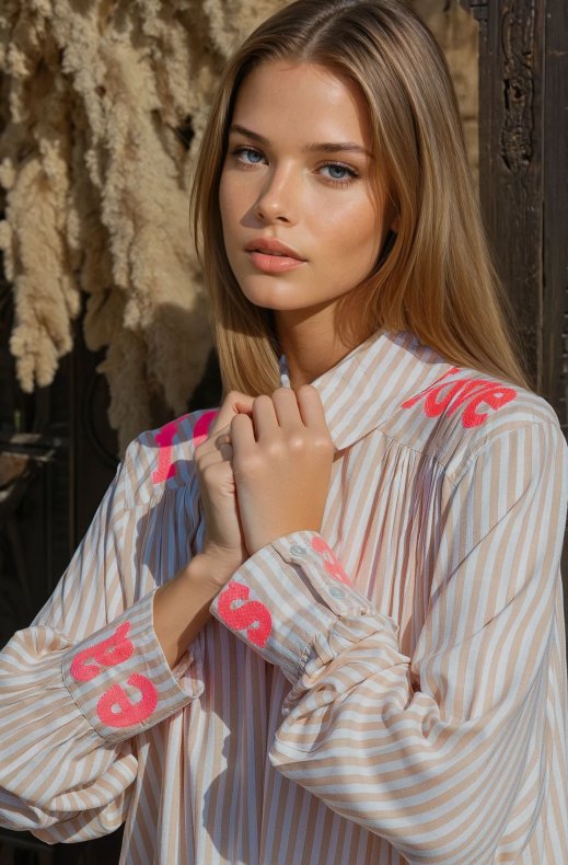 Mixed Brands - Kaftan with Words - Camel