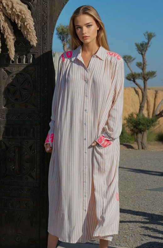 Mixed Brands - Kaftan with Words - Camel