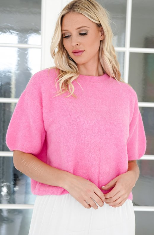 Mixed Brands - Knitted shortsleeve top 7595 - Rose