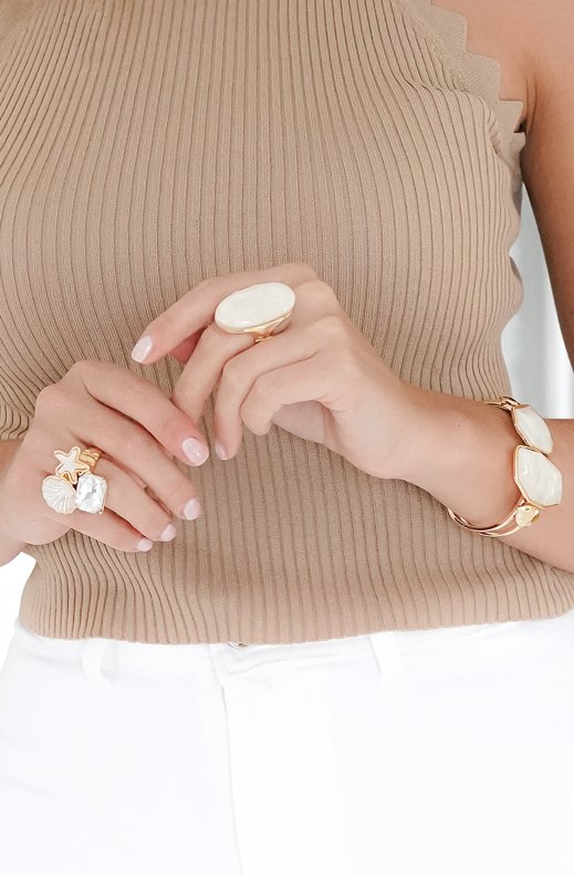 Mixed Brands - Oval ring 505 - White