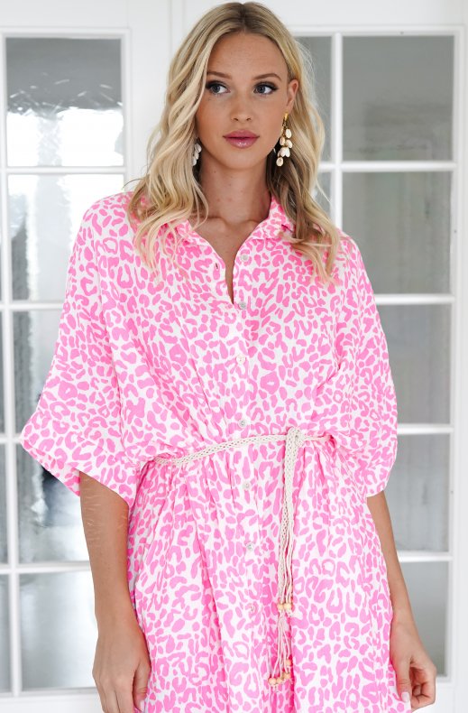 Mixed Brands - Wild Print Tunic 1055 - Pink Leo