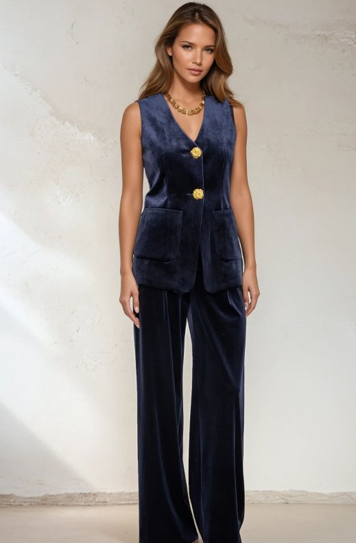 Mixed Brands - Velvet Pants 2501 - Navy