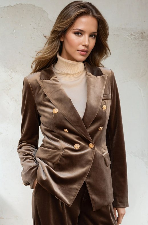 Mixed Brands - Velvet Blazer 1721 - Taupe