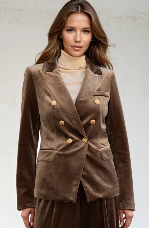 Mixed Brands - Velvet Blazer 1721 - Taupe