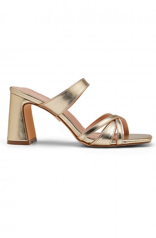 Mixed Brands - Block Heel Sandal with Straps MV6128A - Gold