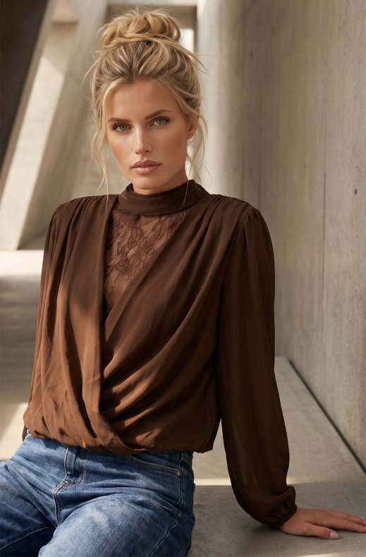 Mixed Brands - Blouse GL_1004 - Dark Brown