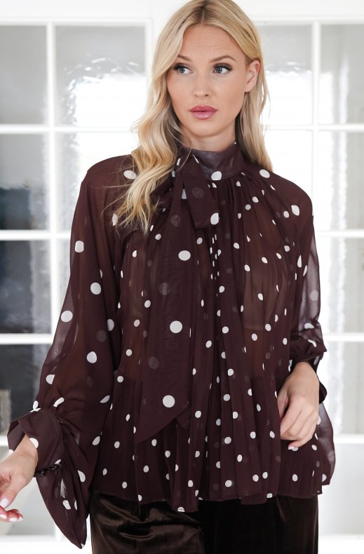 Mixed Brands - Dotted Blouse 2502 - Brown