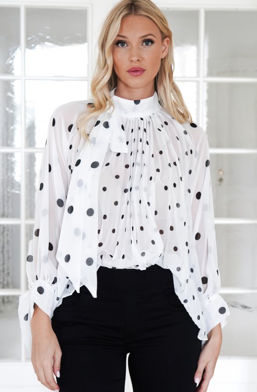 Mixed Brands - Dotted Blouse 2502 - White