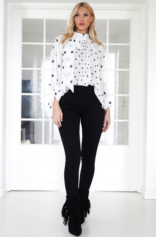 Mixed Brands - Dotted Blouse 2502 - White