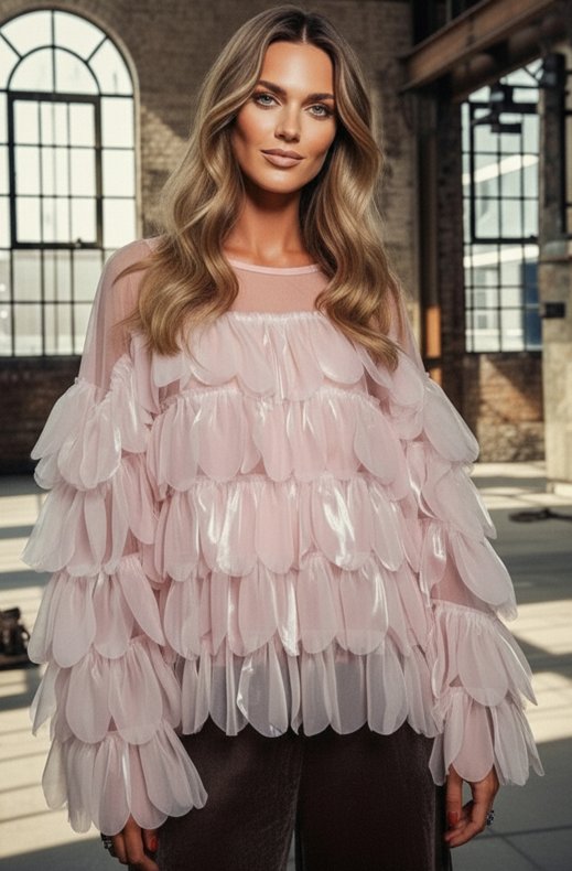 Mixed Brands Womens - Chiffon Top 53023 Pink