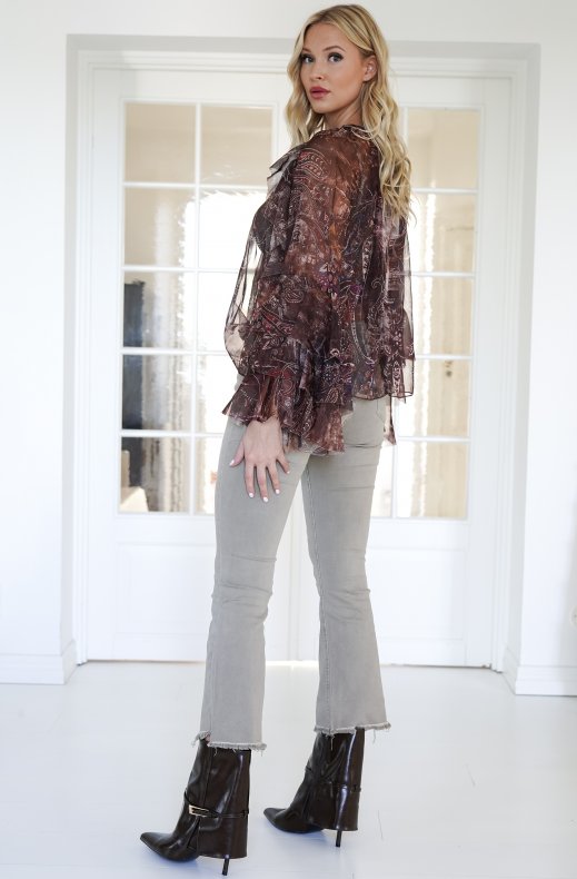 Mixed Brands - Frill Blouse 5328 - Brown