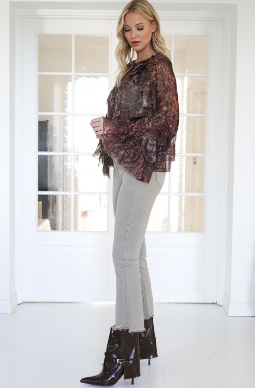 Mixed Brands - Frill Blouse 5328 - Brown