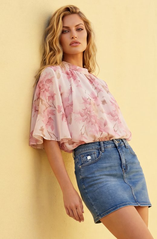 Mixed Brands - Short sleeve blouse 26108 - Rose Shadow