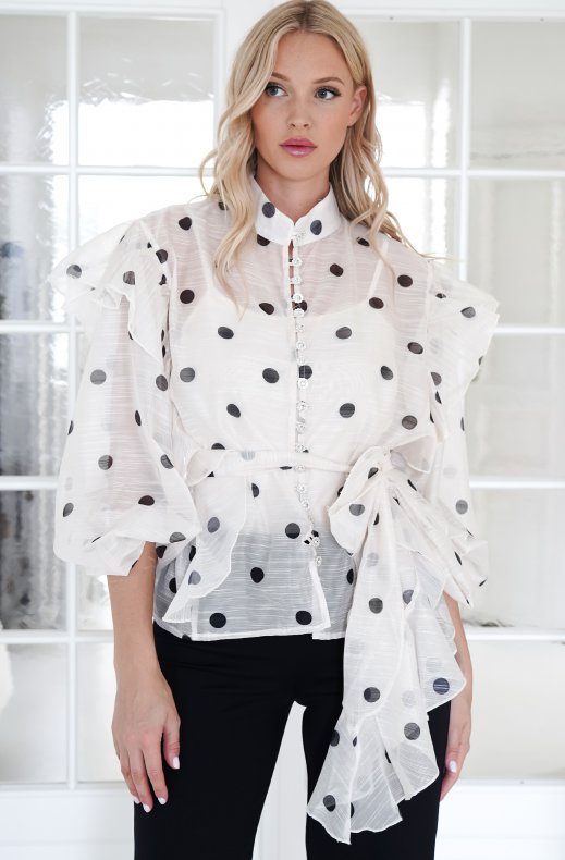 Mixed Brands - Dotted Blouse 7797 - Beige
