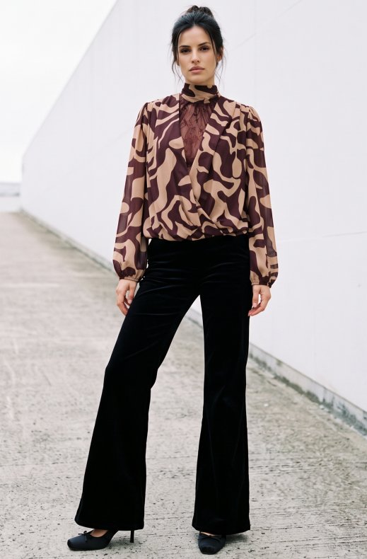 Mixed Brands - Blouse GL_1004 - Burgundy Print
