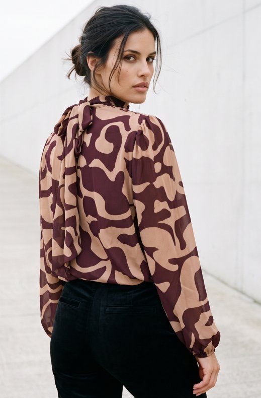 Mixed Brands - Blouse GL_1004 - Burgundy Print