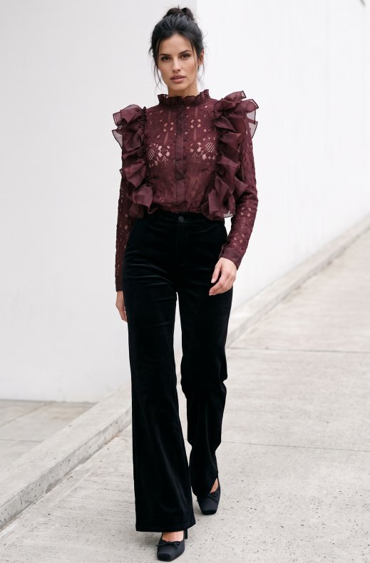 Mixed Brands - Frill Top JM73603 - Burgundy
