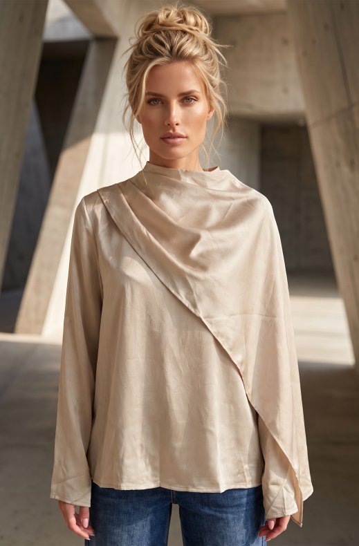 Mixed Brands - Cape Blouse PS9767 - Beige