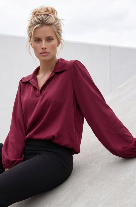 Mixed Brands - Tara Blouse 25197 - Burgundy