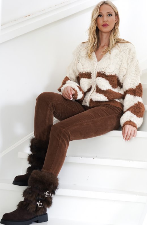 Mixed Brands - Cardigan 7279 - Cream Brown