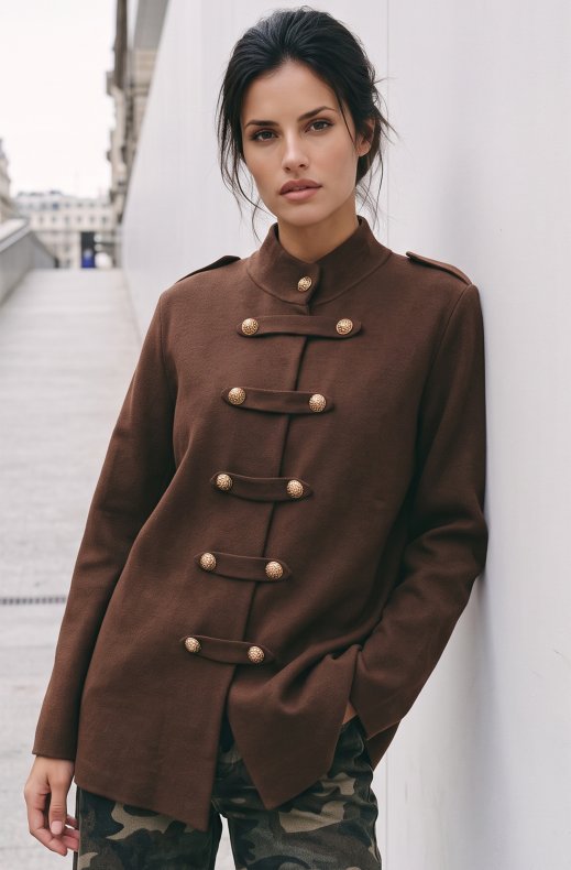 Mixed Brands - Jacket Napoleon Style U16603 - Coffee