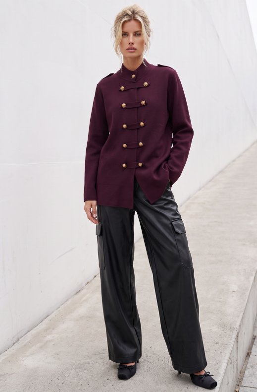 Mixed Brands - Jacket Napoleon Style U16603 - Aubergine