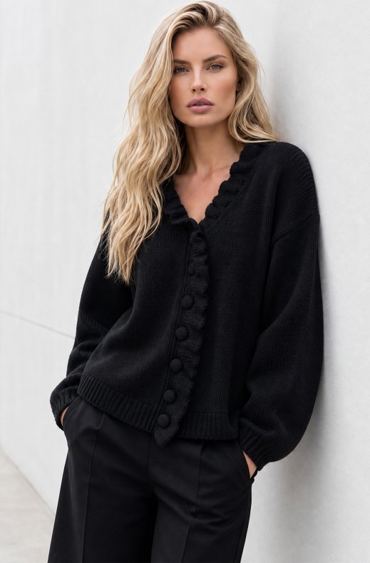 Mixed Brands - Cardigan with frills WL080101 - Black