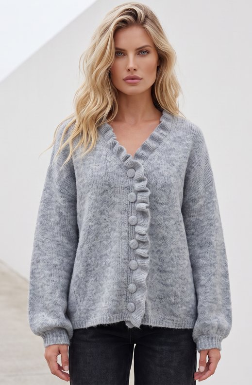 Mixed Brands - Cardigan with frills WL080101 - Light Grey