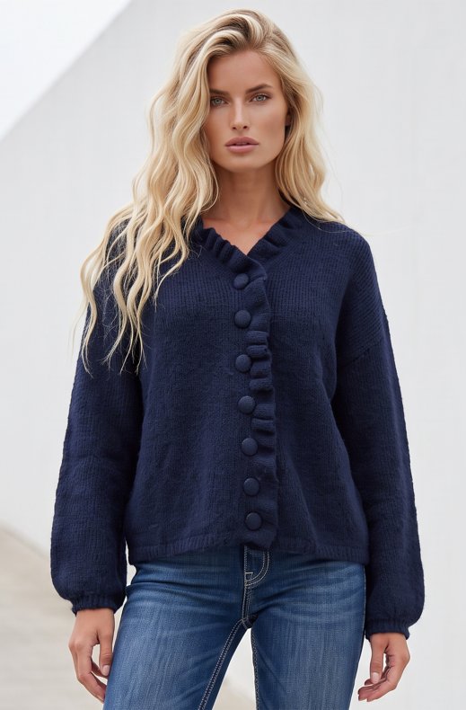 Mixed Brands - Cardigan with frills WL080101 - Navy